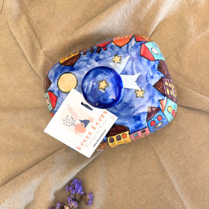 Utterly Arabian Night Butter Dish | Blue Ceramic Butter Dish