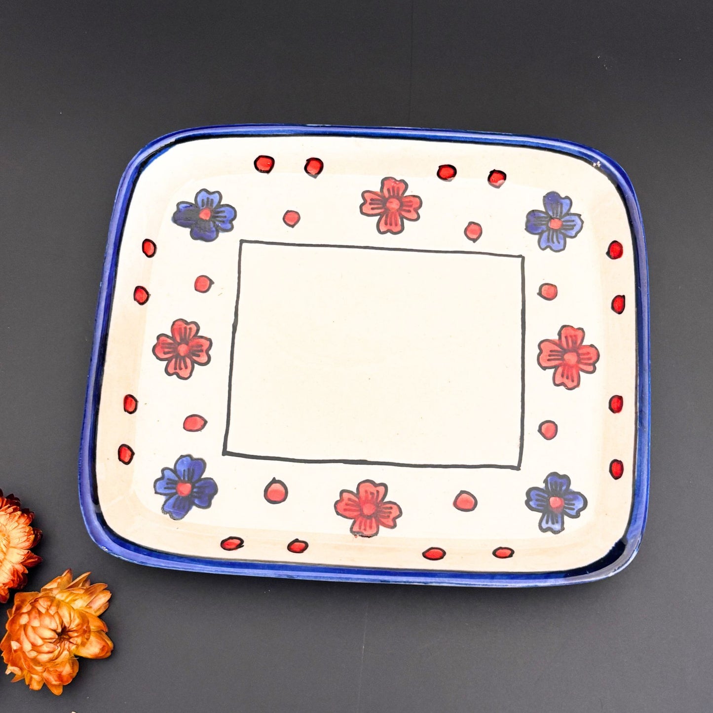 Utterly Bouquet Butter Dish | White & Blue Ceramic Butter Dish