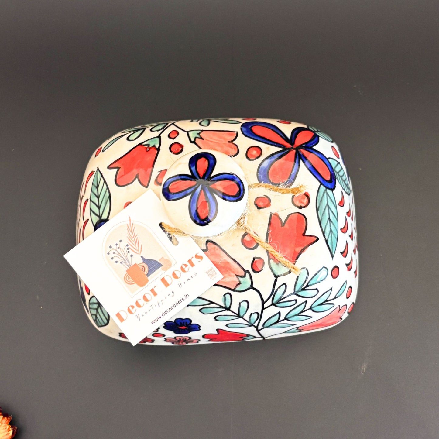 Utterly Bouquet Butter Dish | White & Blue Ceramic Butter Dish