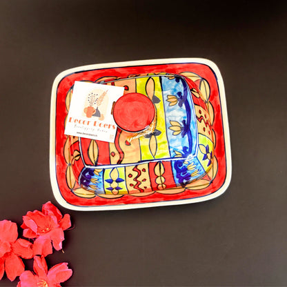 Utterly Rainbow Butter Dish | Red Ceramic Butter Dish