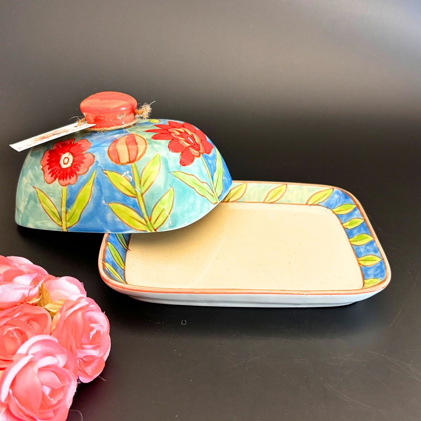 Floral Nook Butter Dish  | Handcrafted Ceramic Butter Dish