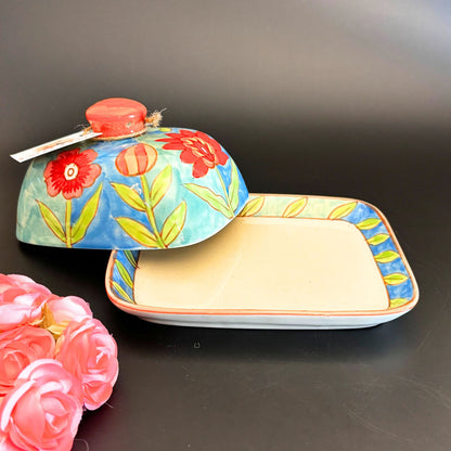 Floral Nook Butter Dish  | Handcrafted Ceramic Butter Dish