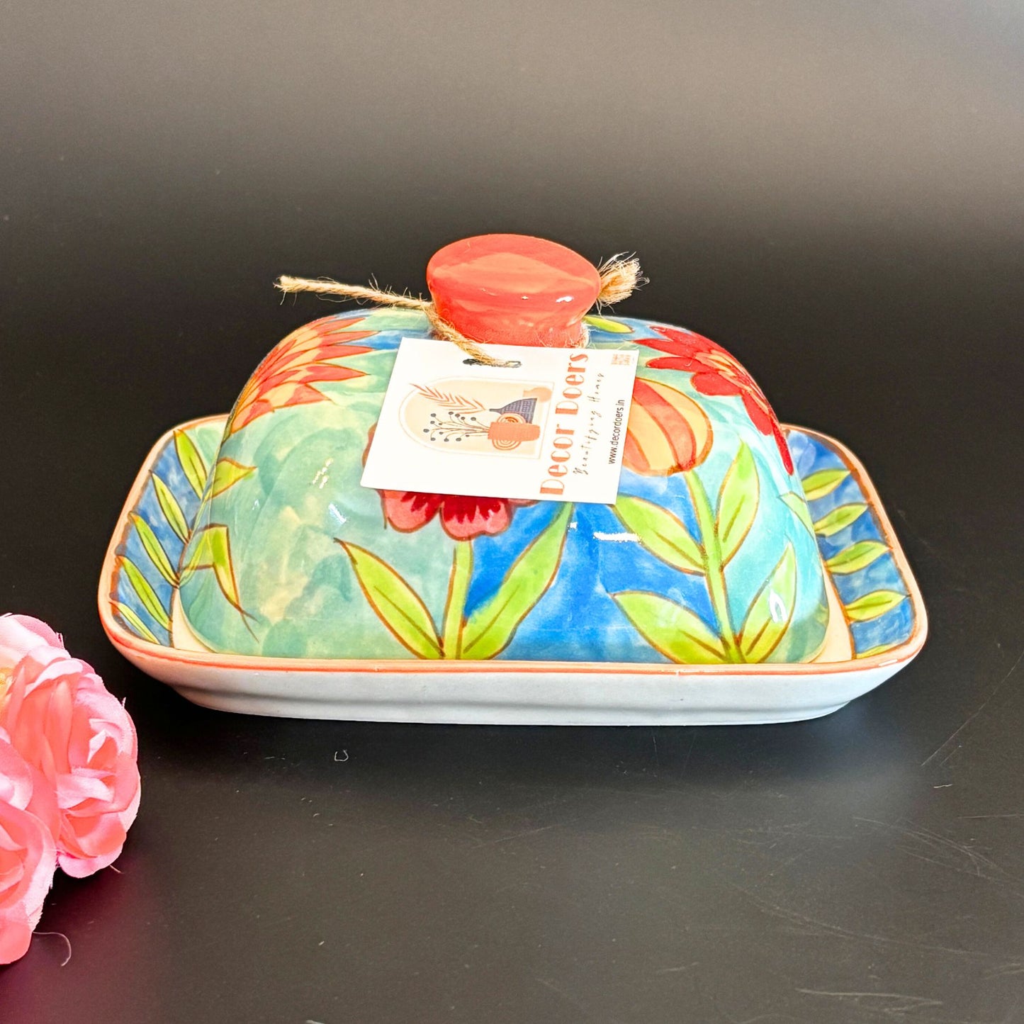 Floral Nook Butter Dish  | Handcrafted Ceramic Butter Dish