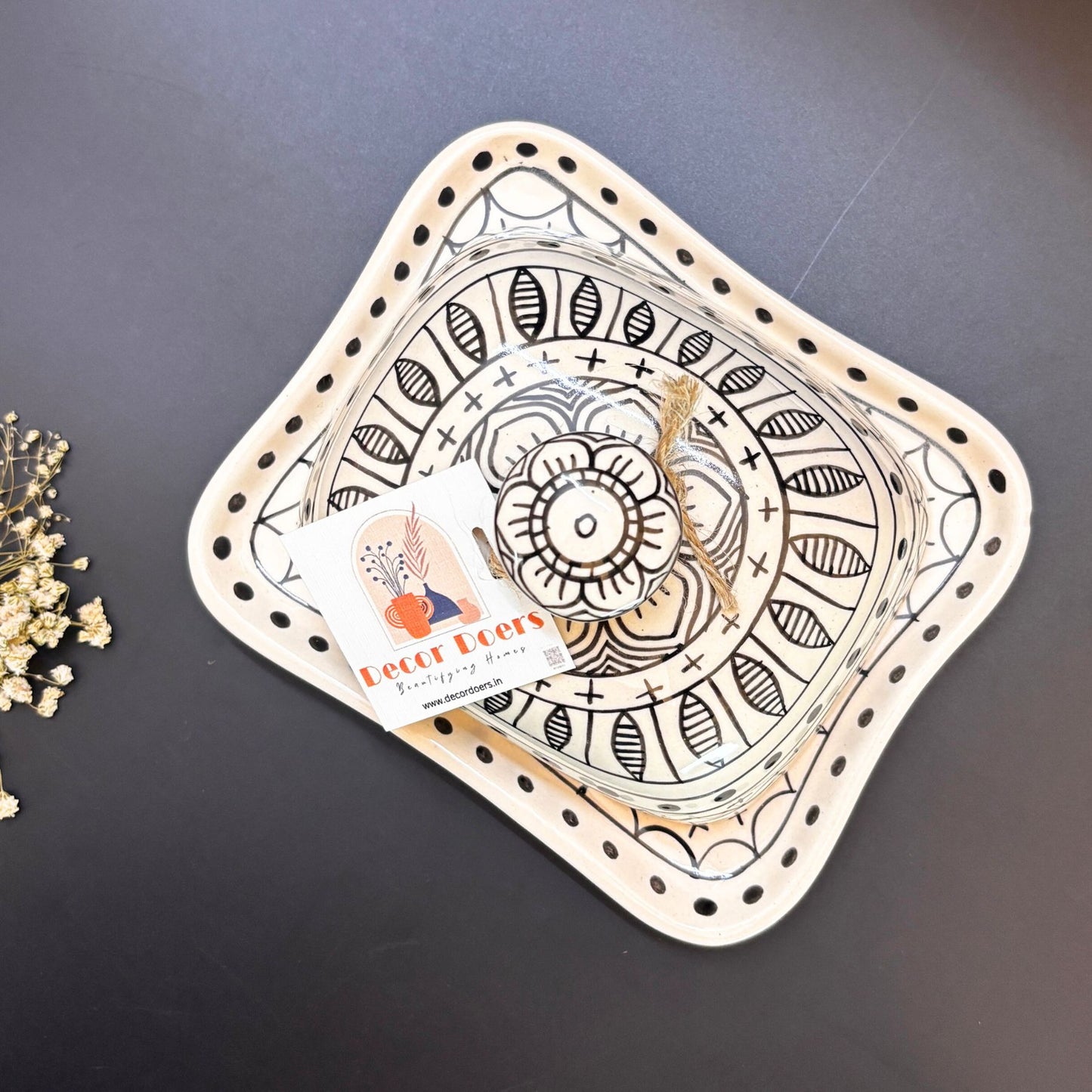 Mozarella Butter Dish - Handcrafted Ceramic Butter Dish with Lid