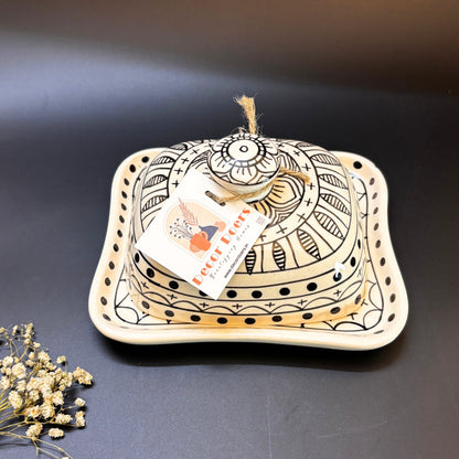 Mozarella Butter Dish - Handcrafted Ceramic Butter Dish with Lid
