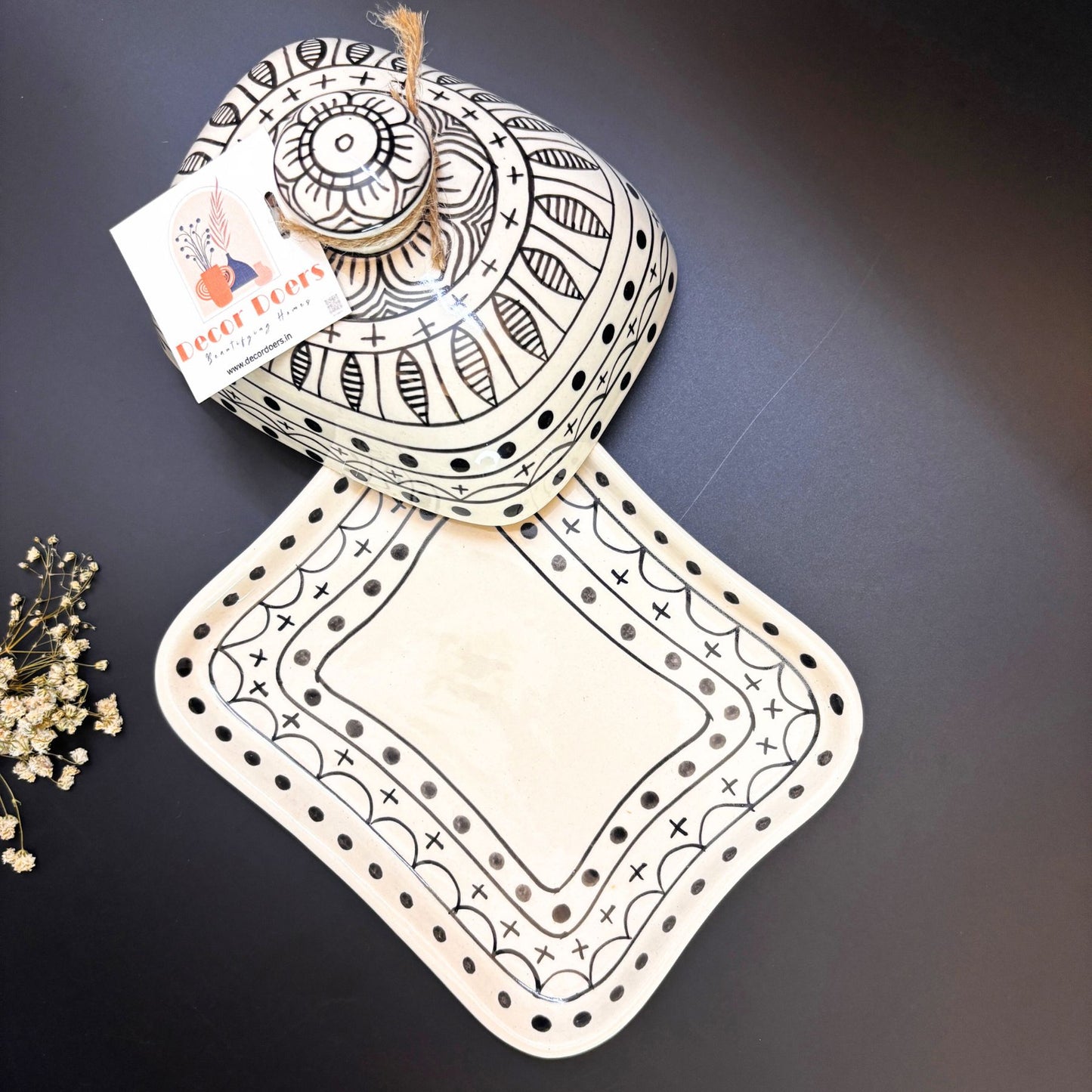 Mozarella Butter Dish - Handcrafted Ceramic Butter Dish with Lid