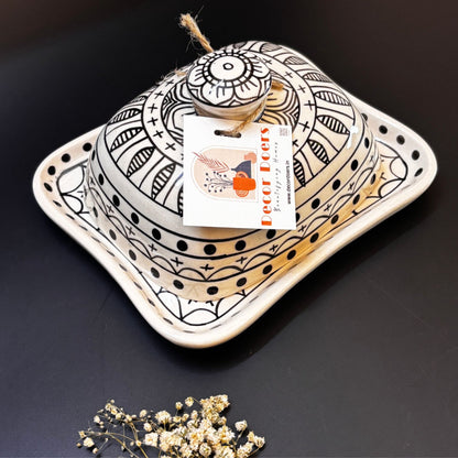 Mozarella Butter Dish - Handcrafted Ceramic Butter Dish with Lid