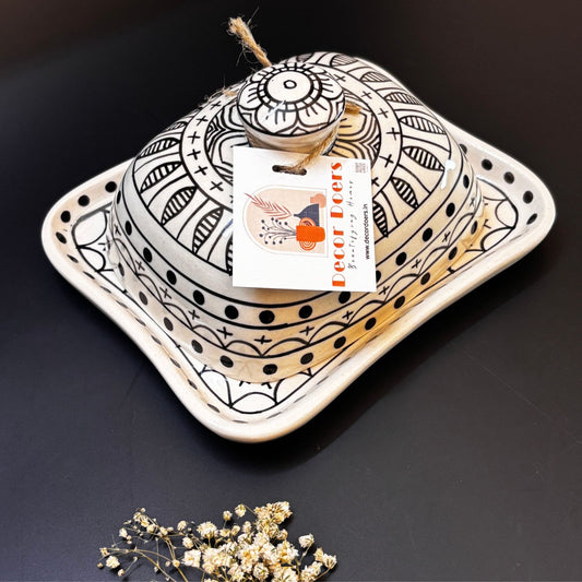 Mozarella Butter Dish - Handcrafted Ceramic Butter Dish with Lid