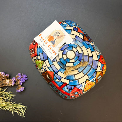 Brick Spread Butter Dish | Hand-Painted Ceramic Butter Dish with Lid