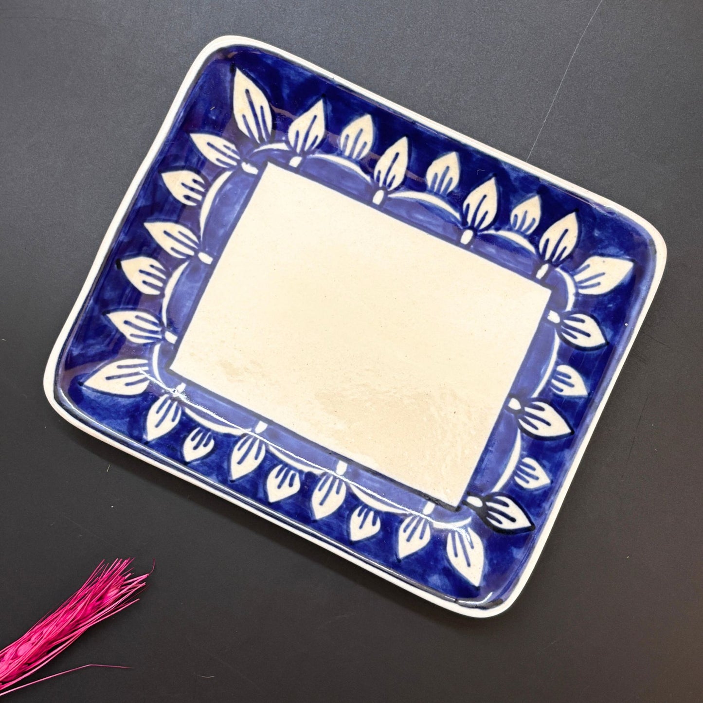 Indigo Floral Butter Dish | Handcrafted Ceramic Butter Dish with Lid