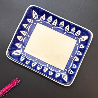 Indigo Floral Butter Dish | Handcrafted Ceramic Butter Dish with Lid