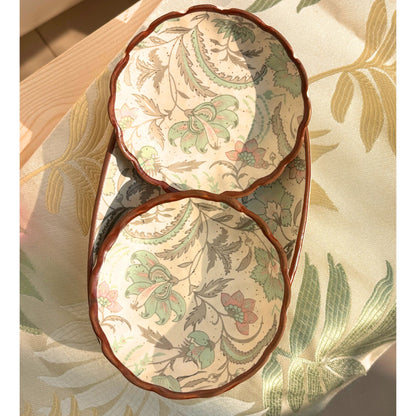 Bay Decal Platter set of 3 - Ceramic Serve Platter Set