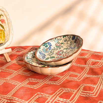 Purple Bay Platter Set of 3 | Ceramic Tray with Chat Plates