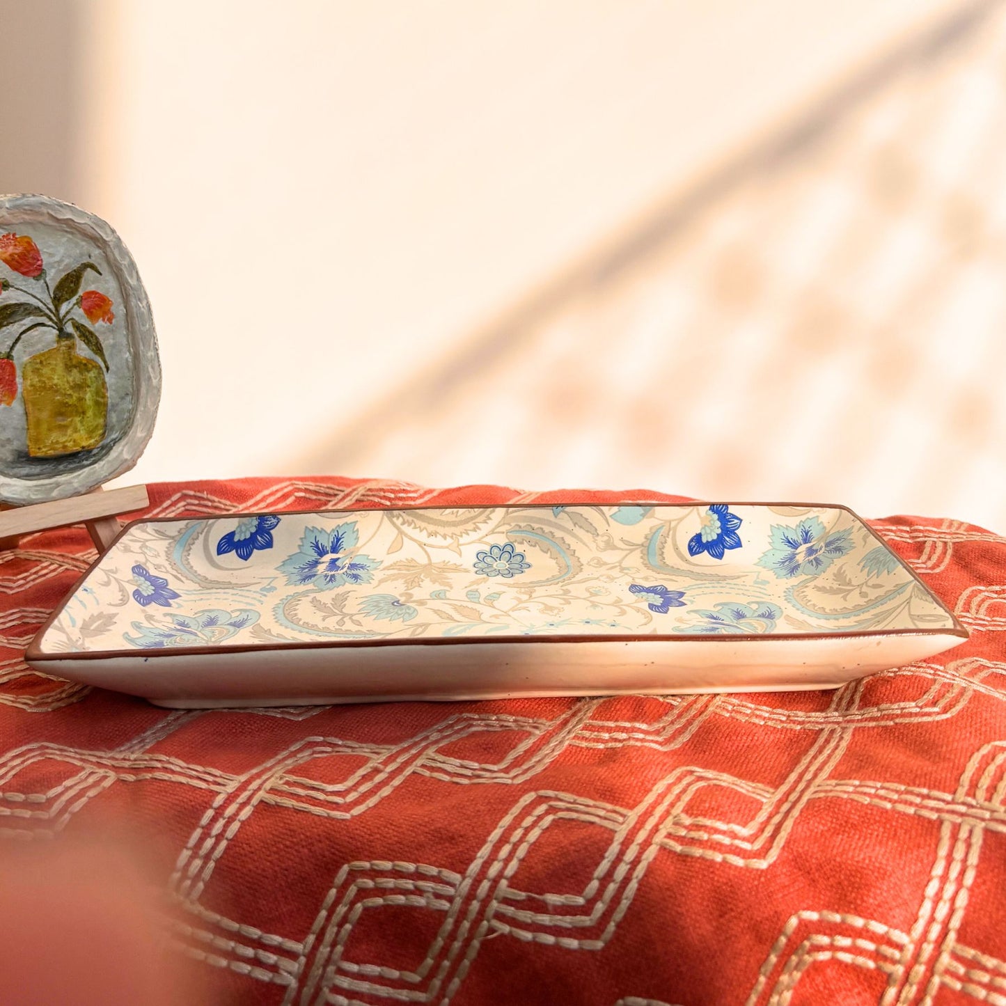 Decal Poplar Platter set of 3 - Ceramic Tray with Bowl