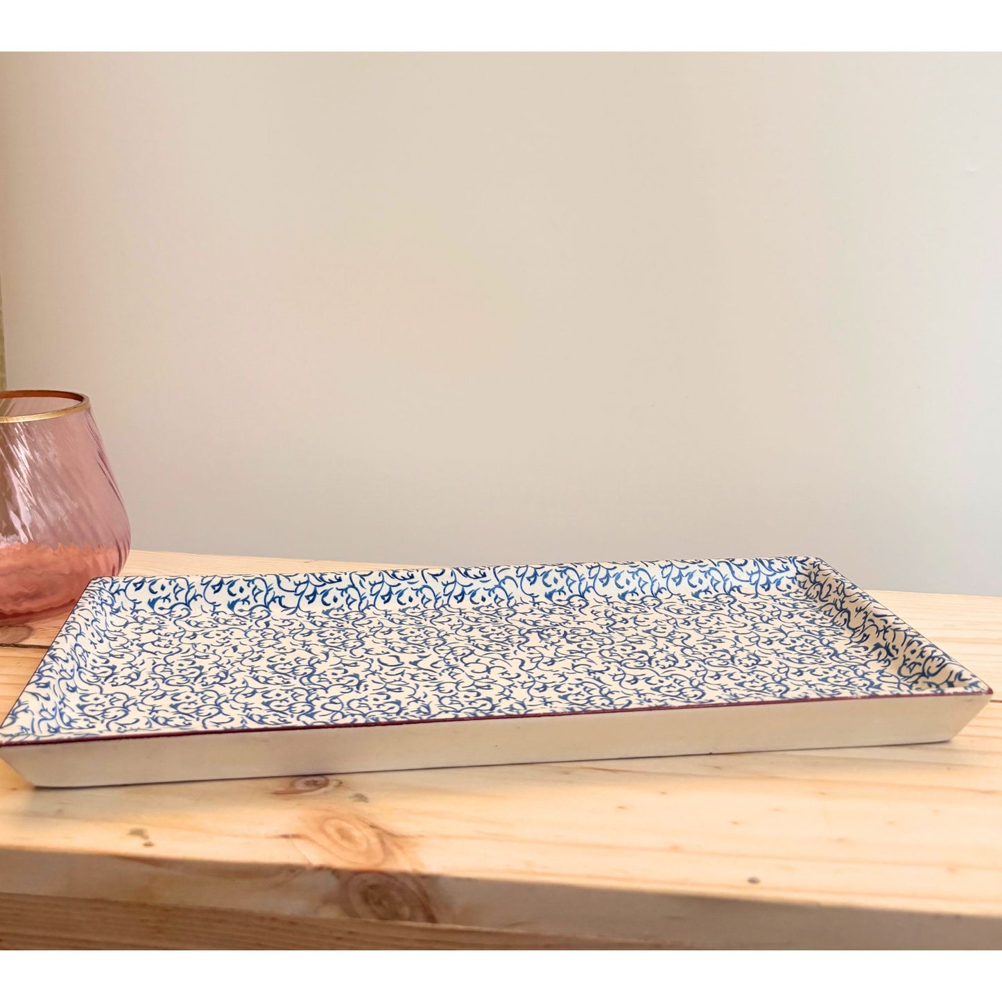 Aspen Blue Platter Set of 3 – Floral Ceramic Platter Set