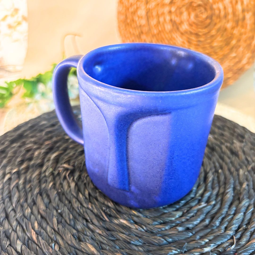 Face Shaped Coffee Mug Blue 

