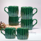 Premium Luxe Green Ceramic Tea Cup Set of 6 – Classic Finish