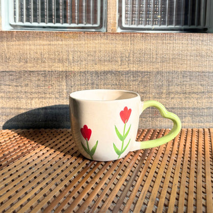 Radiant Green Heart Cup Set of 2
