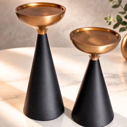 Iron Manor Premium Black Candle Stand Set of 1
