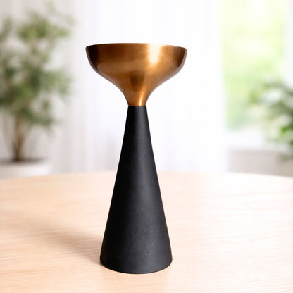 Iron Manor Premium Black Candle Stand Set of 1