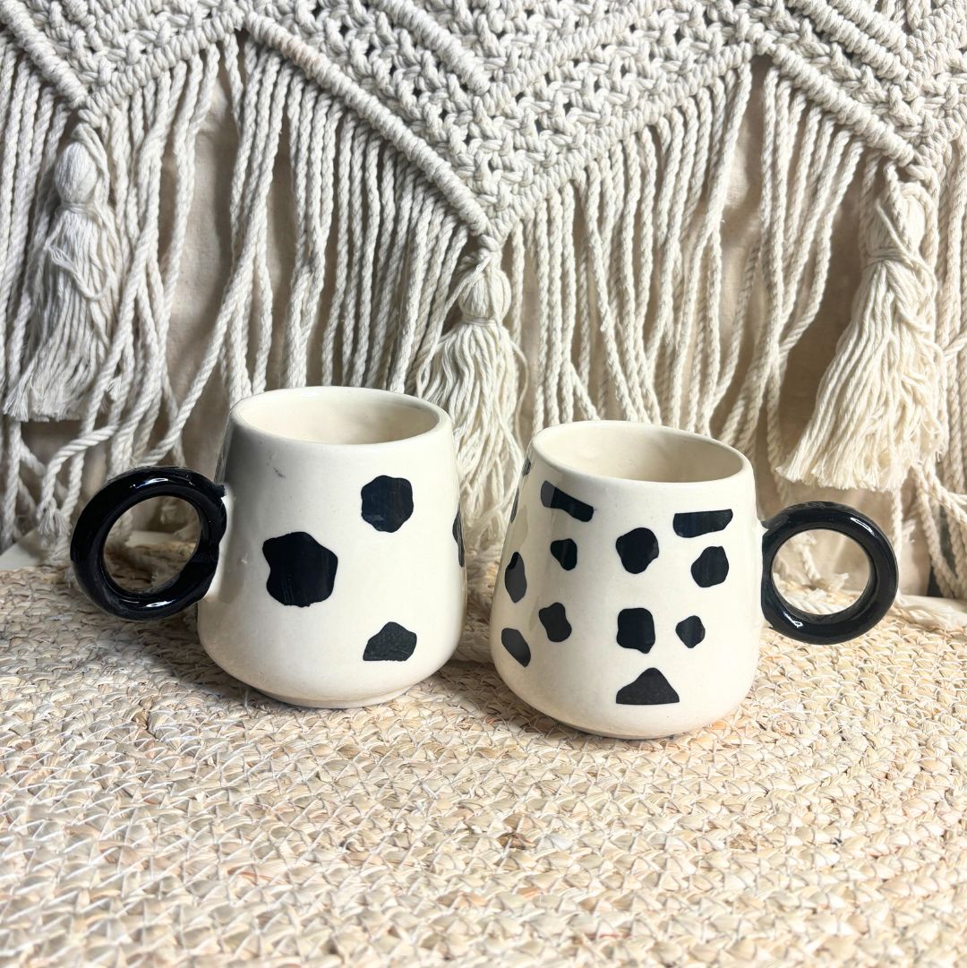 Dot Printed Ceramic Coffee Mug