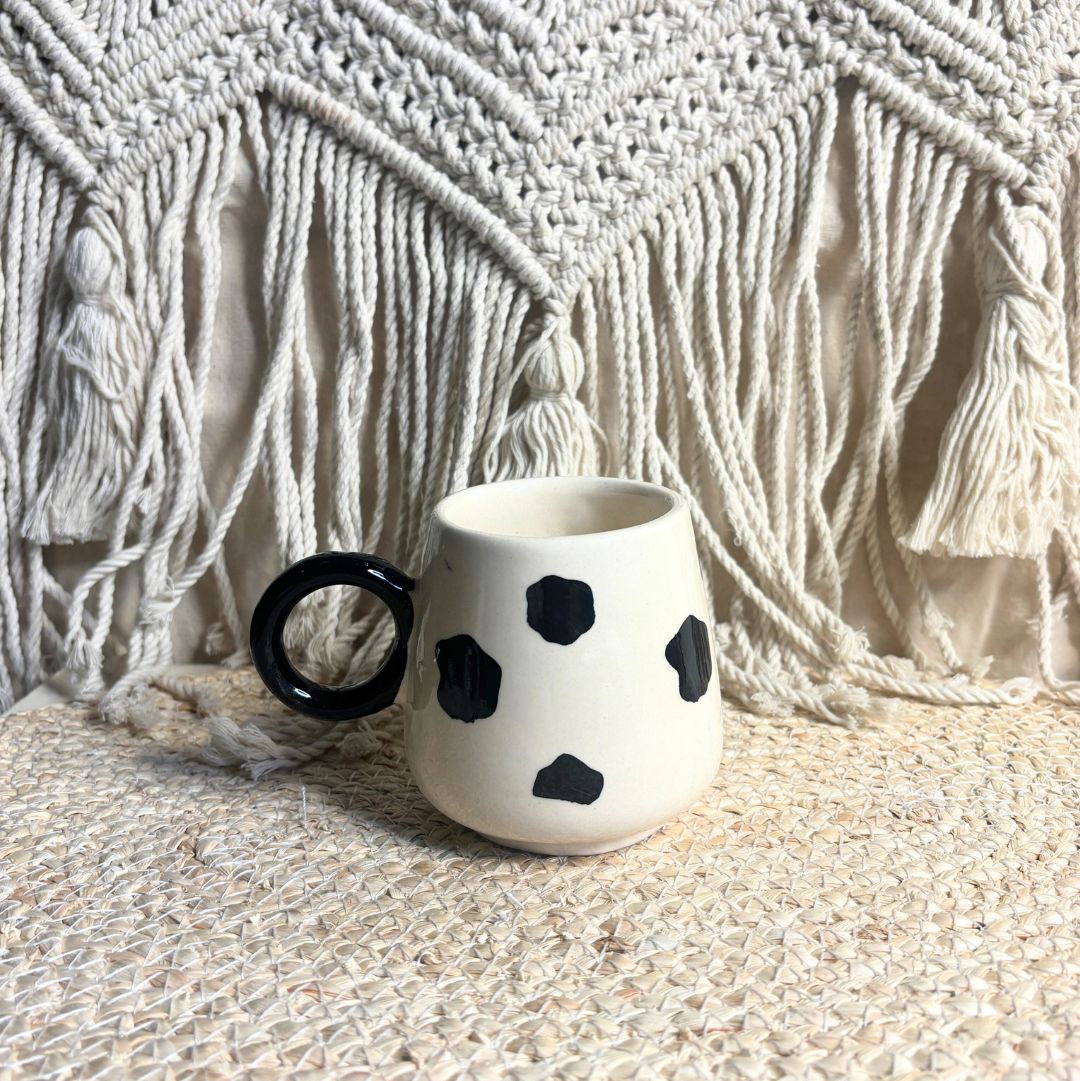 Dot Printed Ceramic Coffee Mug