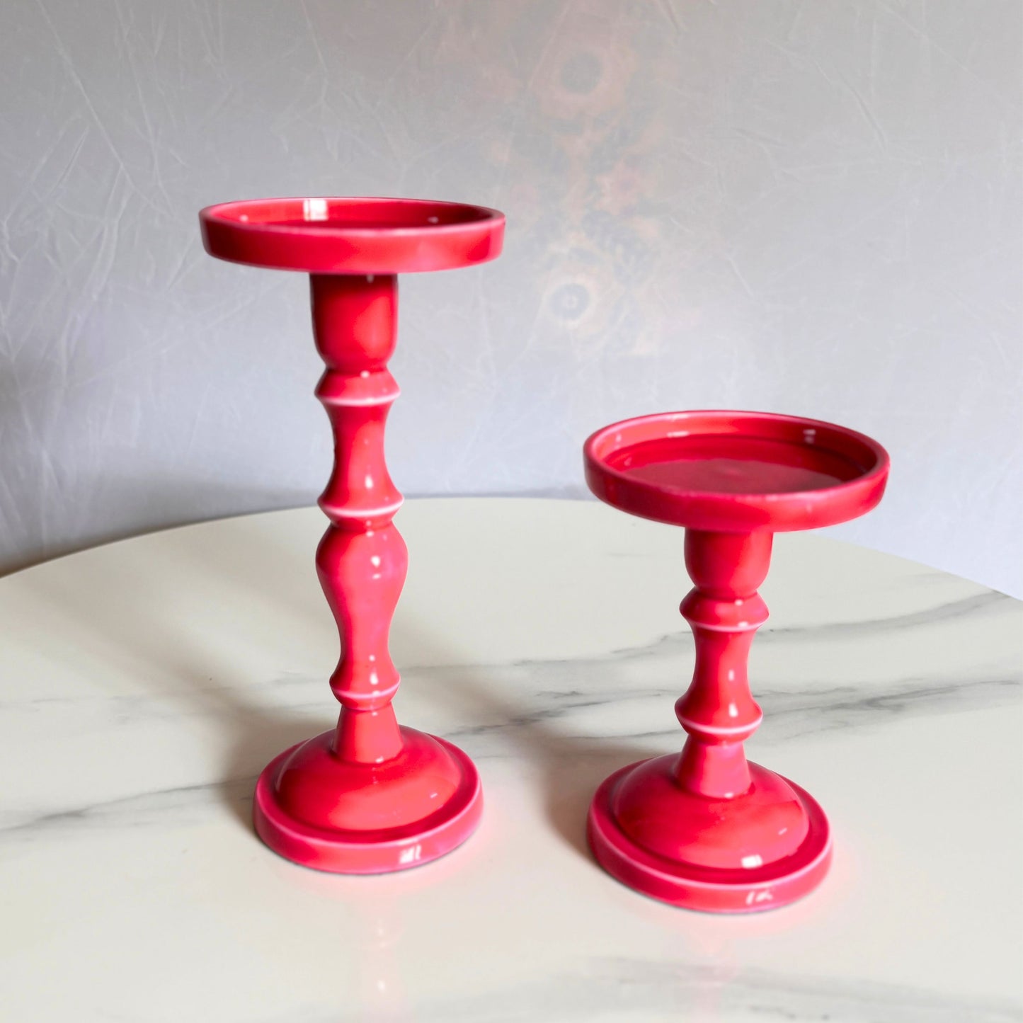 Neon Pink Premium Candle Stand Set of 2 – Decorative Candle Holder