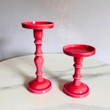 Neon Pink Premium Candle Stand Set of 1 – Decorative Candle Holder