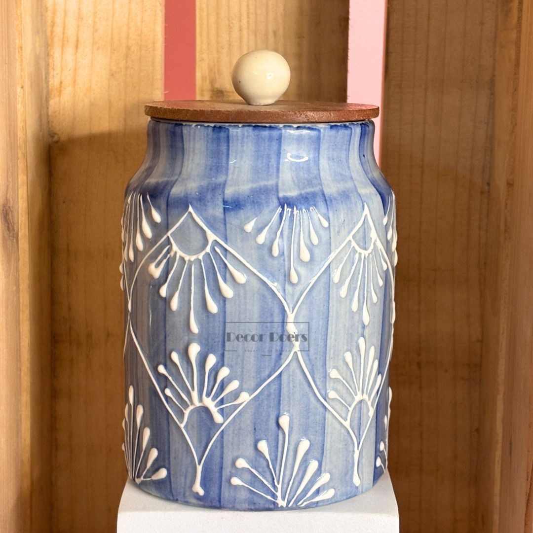 Blush Lilac Ceramic Airtight Jar Set of 2