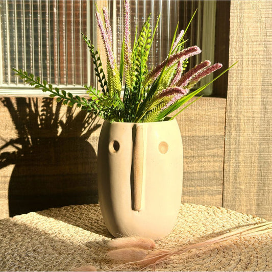 Radiant Beige Face Vase