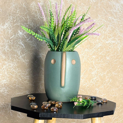 Radiant Green Face Vase - Medium