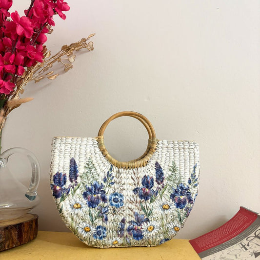 White Weaver Kauna Bag / Vase – With Love from Nagaland