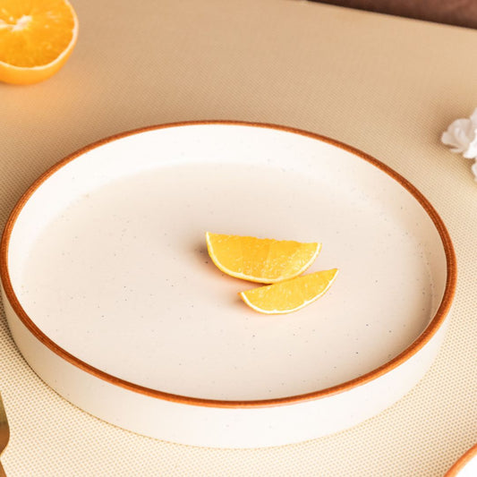 Serenity Rim White Platter - Set of 1
