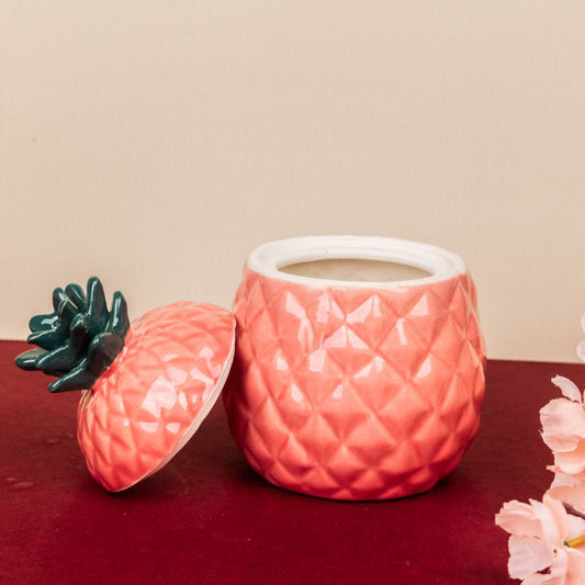 Pineapple Cookie Jar - Pink