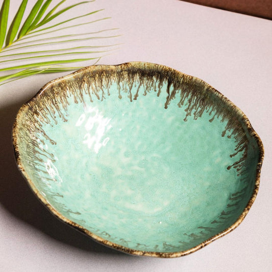 Emerald Drift Ceramic Bowl