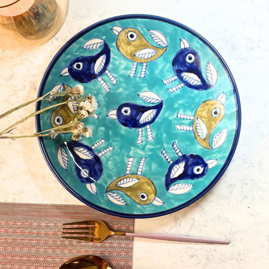 Chidiya Udd Handprinted Dinner Plate