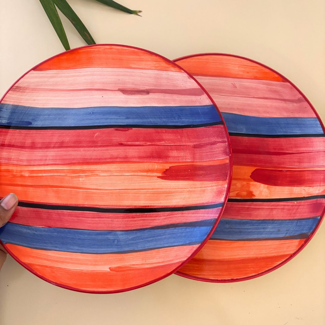 Sundowner Dinner Handpainted Plate set of 2