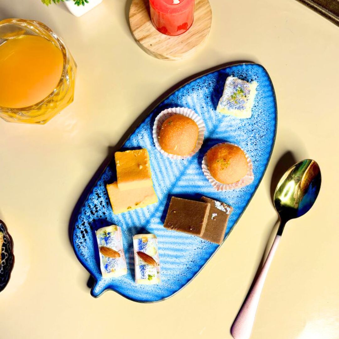 Handcrafted Sombre Blue Serving Platter – Artisan Ceramic Platter