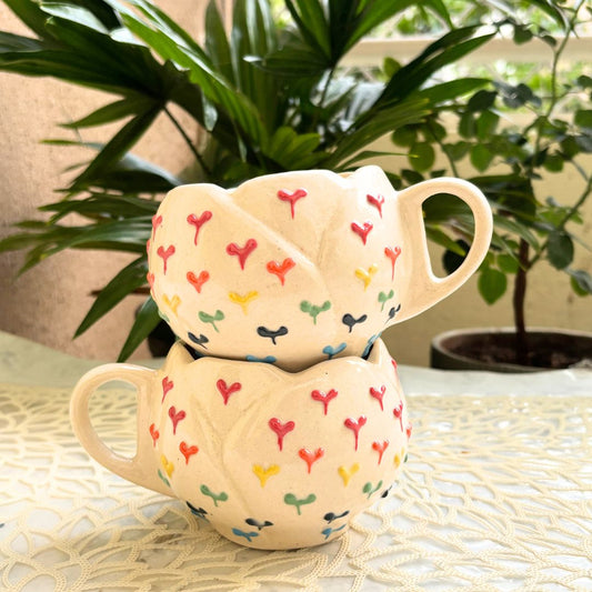 Lotus Heart Coffee Mug Set of 2