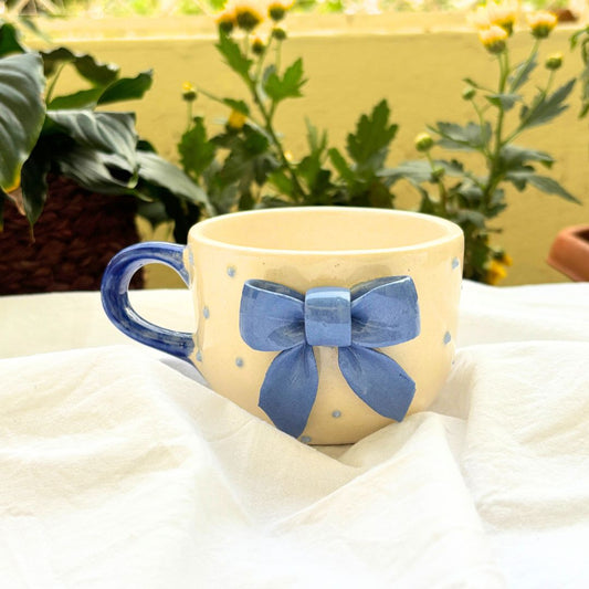 Bow Coffee Mug | Ceramic Blue