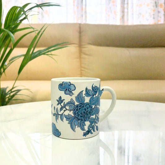 Daisy white Ceramic Mug – Handcrafted Coffee & Tea Mugs