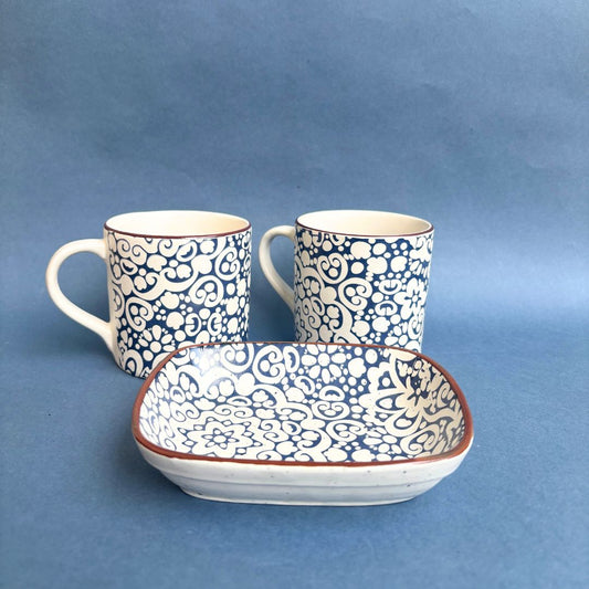 Timeless Decal Ceramic Coffee Mug Set