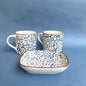 Timeless Decal Ceramic Coffee Mug Set (2 Mugs & 1 Tray)