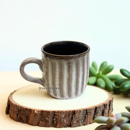 Ribbed black set of 6