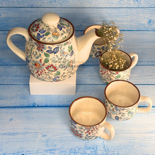 Premium Whistking Grace Ceramic Tea Set of 6 – Perfect for Gifting