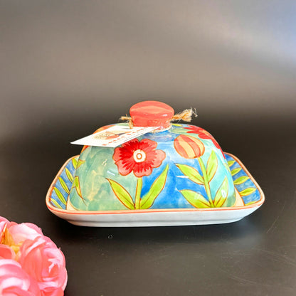 Floral Nook Butter Dish  | Handcrafted Ceramic Butter Dish