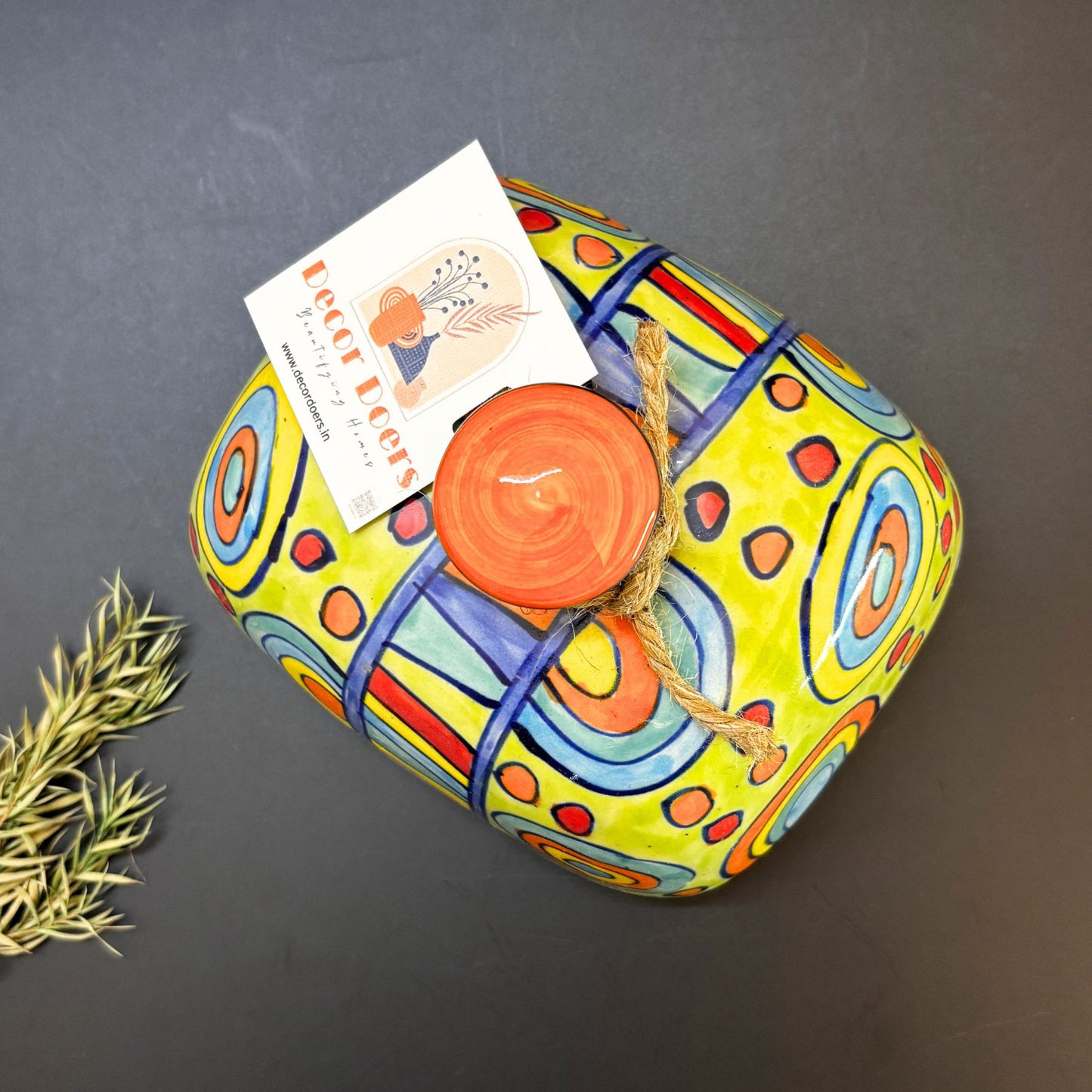 Orange Aura Butter Dish  | Handcrafted Ceramic Butter Dish