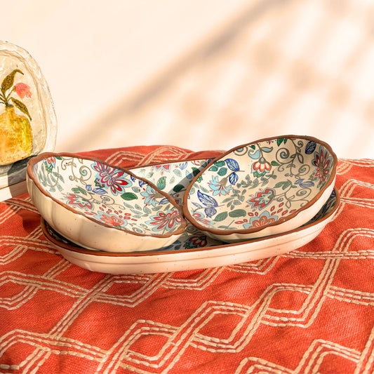 Purple Bay Platter Set of 3 | Ceramic Tray with Chat Plates