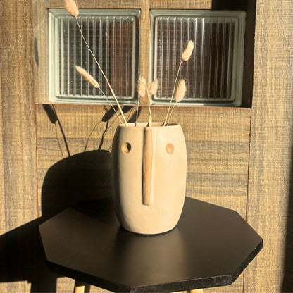 Radiant Beige Face Vase