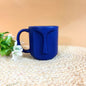 Face Shaped Ceramic Coffee Mug - Royal Blue